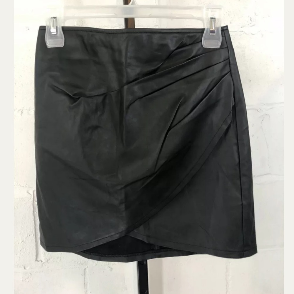 LF Seek The Label PU Leather Pleated Mini Skirt